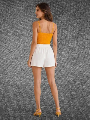 Yellow Oversized Bow Cropped Cami Top Size Small thumbnail 8
