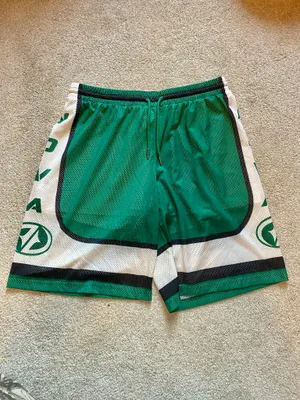 SheIn Dark Green Lined Basketball Shorts thumbnail 3