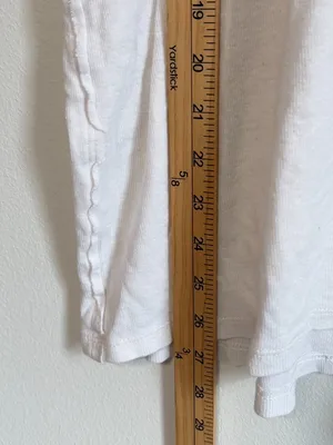 Free People We the Free White Tee Size XL Linen Cotton Shirt Top thumbnail 7