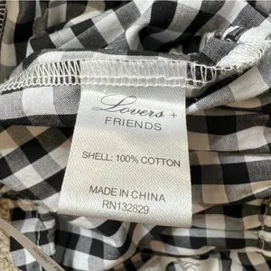 Lovers + Friends x Revolve Women’s Addison Off Shoulder Gingham Black Crop Top thumbnail 10