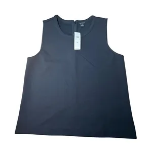 Ann Taylor Womens Black Sleeveless Shell Top Crew Neck Zip Back Size M New thumbnail 1