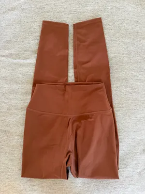 Crop shop boutique High Waist Rust Brown Leggings thumbnail 3