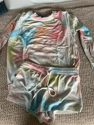 Ekouaer Rainbow tie-dye pyjama set Size S #loungewear #tie-dye thumbnail 1