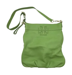 Tory Burch Crossbody Bag Green Pebbled Leather Preppy Classic Colorful Designer thumbnail 1