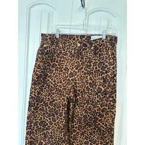 Gap High Rise Stride Animal Print Corded Pants‎ size 12/31S thumbnail 3