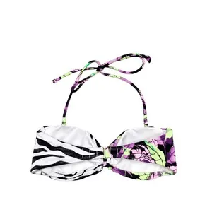 Victoria's‎ Secret Swim Black Floral Zebra Convertible bikini top size XS thumbnail 2