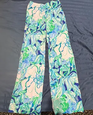 Lilly Pulitzer Georgia may Palazzo pant in party thyme sz xxs thumbnail 1