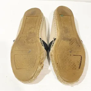 Tory Burch Size 6 Weston Canvas Flat Espadrille Black Slip‎ On Shoes thumbnail 7