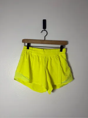 Lululemon Hotty Hot Low-Rise Lined Short 4" Electric Lemon (First Release) thumbnail 2