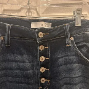 KanCan High Rise Dark Ripped Button Fly‎ Flare Jean Womens XL thumbnail 5