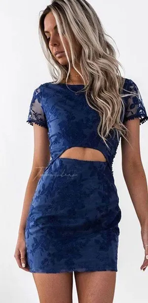 Three Sisters Boutique Mini Dress Blue Size 2 thumbnail 1