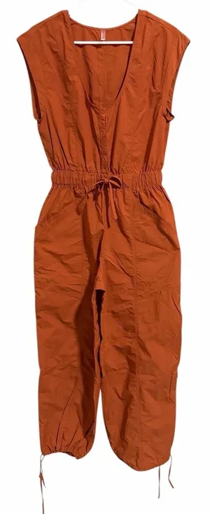 Free People Movement Fly by Night Jumpsuit Red Earth Women's Size‎ XS thumbnail 1