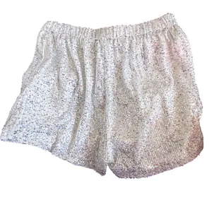NWOT‎ Silver Sequin Shorts Elastic Waist Party Club Festival Pockets Small thumbnail 4