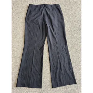 Antonio Melani Black‎ Pinstripe Wool Blend Wide Leg Dress Pants Womens 10 thumbnail 2