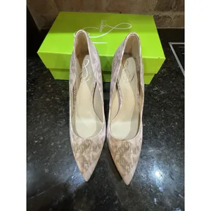 Sam Edelman Hazel Ivory Twill High Heels H37919F101 Size 10 thumbnail 4