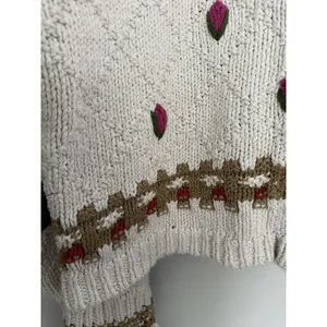 Free people Rosebud Cardigan Ivory Combo Women's Size Medium/Large thumbnail 13