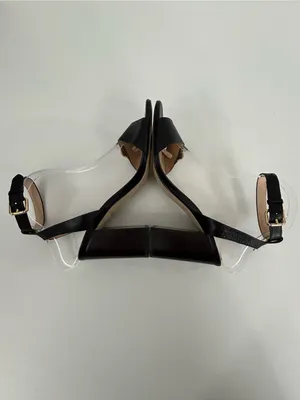 Coach Maddi Black Leather Block Heel Sandals Size 7.5 thumbnail 4