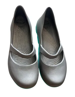 CrocsCrocs, Mary Jane slip on size 10 teal silver gray‎ thumbnail 1