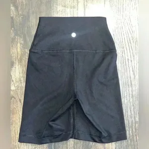 High-Rise Athletic Biker Shorts Black Compression Workout Yoga Running‎ F29 thumbnail 3