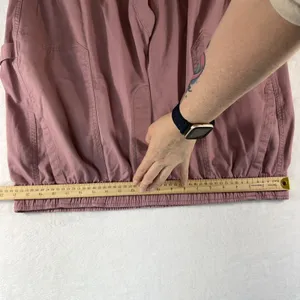 Old Navy 2X High Waisted Pulla Utility Pants Comfort Casual Pull On Pink‎ Barrel thumbnail 11