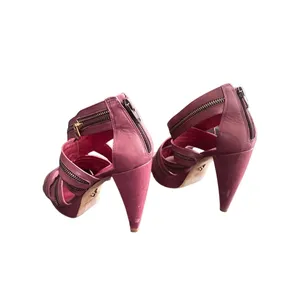 Pour‎ la Victoire VERO CUOIO Maroon Platform Strappy Gold Zipper Heels Size 8 thumbnail 10