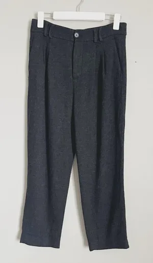 ZARA | Charcoal Gray Knit Trouser Dress Pants Sz M thumbnail 1