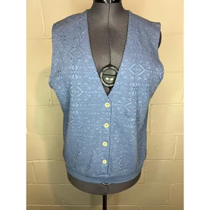 vest jersey textured blue 1980s thumbnail 11