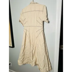 ROSETTA GETTY COLLECTIVE Off White Beige Twill 100% Cotton Bone Dress Size 10 thumbnail 5
