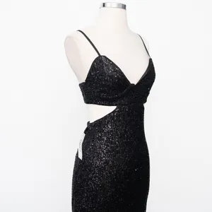 Bardot Black Sequin Cutout‎ Dress - Extra Small thumbnail 7