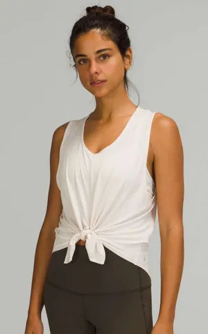 Lululemon Flow Y 2-in-1 Yoga Tank Top Light support sports bra orange theory thumbnail 1