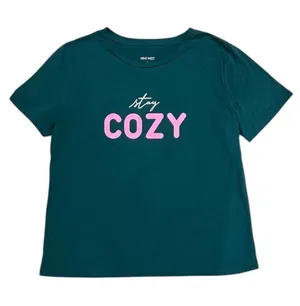 Nine West Teal Stay Cozy T-Shirt Size Large thumbnail 1