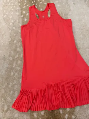 Tail Activewear Tennis Dress S Red Racerback Pleated Ruffle Hem Golf Athletic thumbnail 4