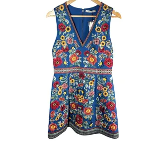 Alice + Olivia Patty Riviera Floral Embroidered A Line Mini Dress Size US 8 thumbnail 2
