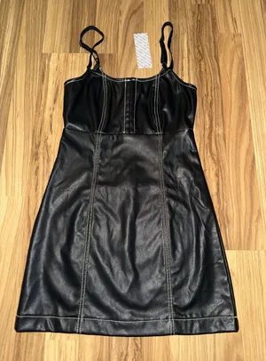 Urban Outfitters NEW Faux Leather Minidress size XS Black‎ thumbnail 1