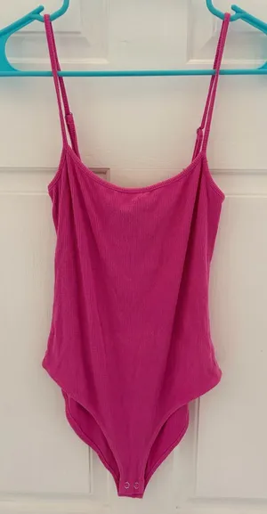 Forever 21 Hot Pink Ribbed Girls' One-Piece Bodysuit thumbnail 1