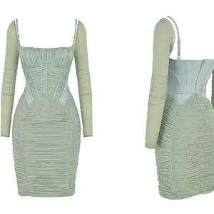 House of CB Freyja Green Gathered Corset Dress - Size L+‎ thumbnail 2