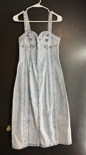 Lucky and Blessed Denim maxi dress thumbnail 1
