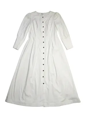 NWT Reformation Halia in White Button-Front Cotton Midi Shirt Dress 12 thumbnail 3
