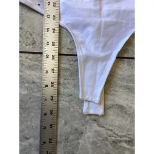 Quince Organic Cotton Stretch Long Sleeve Crew Neck Bodysuit White XL thumbnail 4