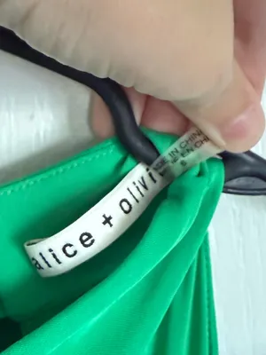 Alice + Olivia Thelma Halter Neck Green Wide-Leg Jumpsuit (NO BELT) thumbnail 5