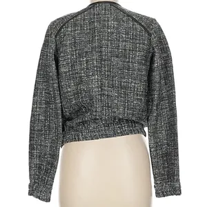 Joie Tweed Leather-Trim Zip-Up Bomber Jacket thumbnail 2