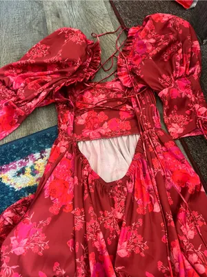 For Love and Lemons Alia Mini Dress in Red size XS thumbnail 7