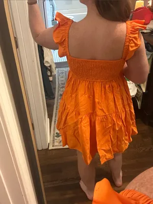 Idem Ditto Orange Ruffle Sleeve Dress thumbnail 4