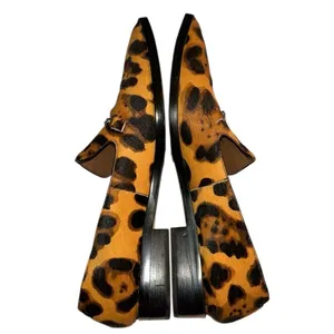 Franco Sarto Square Mouth Calf Hair Leather Animal Print Loafer(Size 8M) thumbnail 3