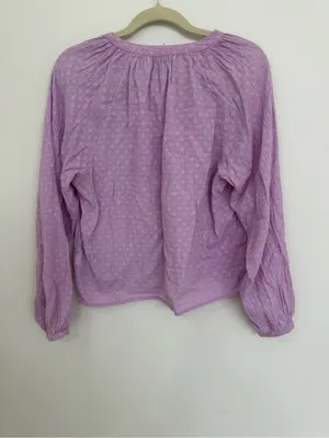 Evereve Lilac Button-Front Textured Peasant Blouse women’s size Small thumbnail 2