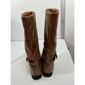 Womans New Teaieui Knee High Pull On Slouchy Fold over Riding Boots 6.5 Brown thumbnail 4