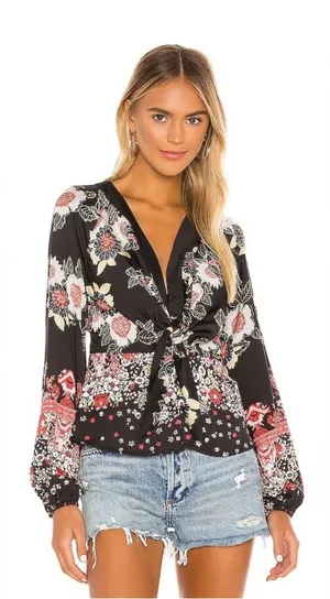 Free People Run Free Printed Tunic‎ Night Combo Size Medium thumbnail 1