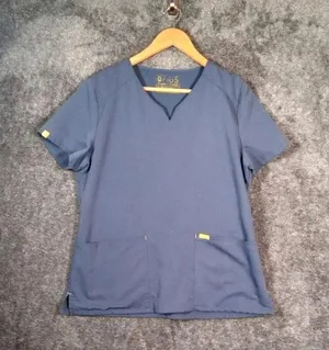 Figs midnight blue pocket v neck scrub top women's size Medium thumbnail 1