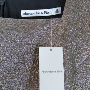 Abercrombie & Fitch Gold Metallic Sleeveless Mini Dress Medium Party Cocktail thumbnail 8