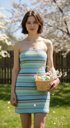 Pastel Striped Multicolor Knit Bodycon Mini Dress Size S thumbnail 1
